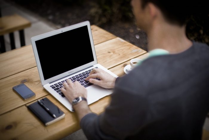 Male student doing school/work